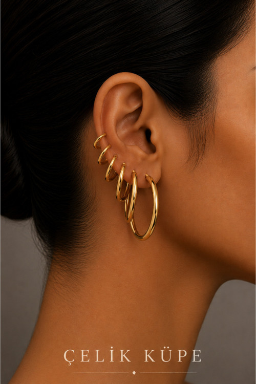 KADIN ÇELİK 6'LI KÜPE SETİ