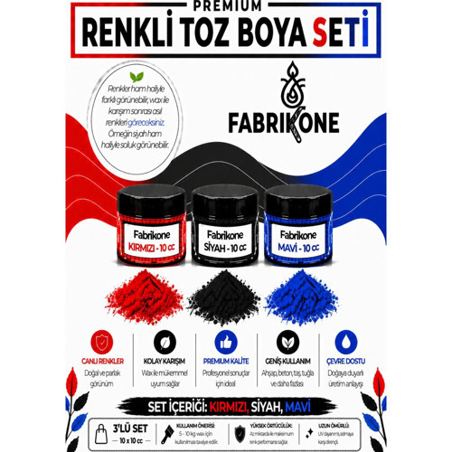 3'lü Set Premium Parafin Soya Wax Toz Mum Boyası Hobi Seti - 10 cc (Kırmızı, Siyah, Mavi) BKFAB3KSM10G