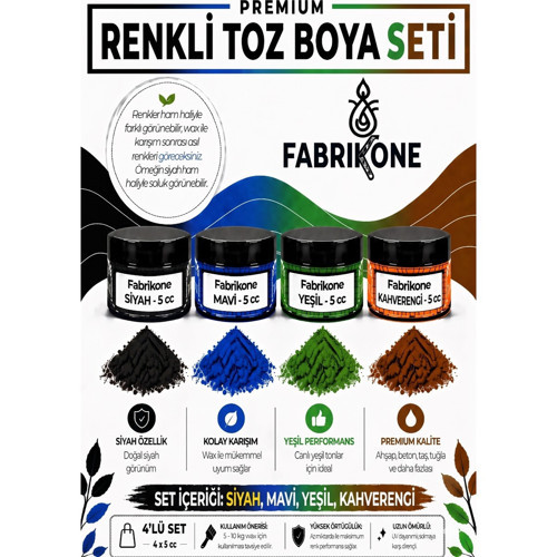 4'lü Set Premium Parafin Soya Wax Toz Mum Boyası Hobi Seti - 5 cc (Siyah, Mavi, Yeşil, Turuncu) BKFAB4SMYT5G