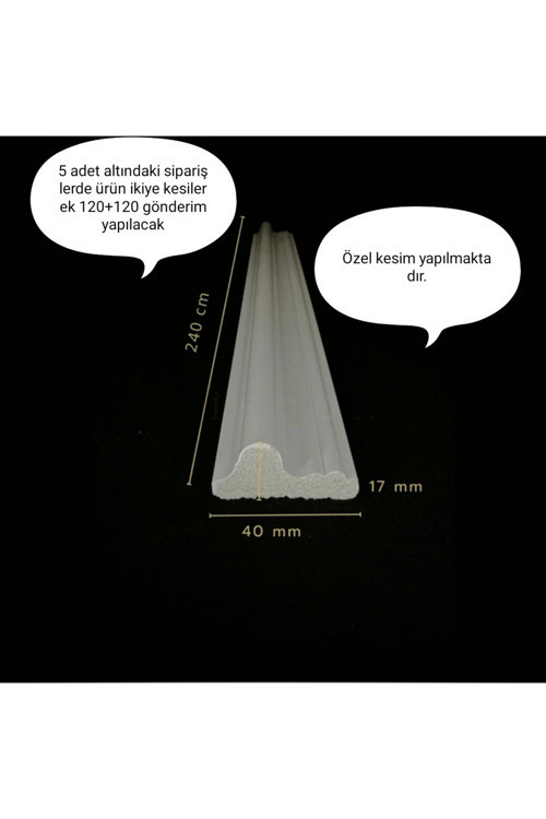Decozza Boyanabilir Duvar Çıtası 4 Cm - 1 Boy ( Df-4017 / 1Boy = 240 Cm ) 4017