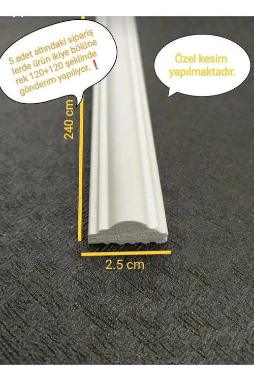 Decozza Boyanabilir Duvar Çıtası 2.5 Cm 1 Boy (1 Adet) 240 Cm (Df-2513) Duvar Süsleri