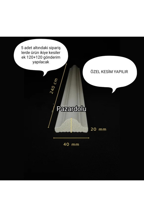 Boyanabilir Dekoratif Duvar Çıtası 4 Cm (1 Boy 240Cm)