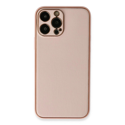 Apple İphone 13 Pro Kılıf Coco Deri Silikon Kapak - Pembe