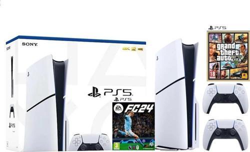 Playstation 5 Slim Cd Edition + 2. Dualsense Ps5 Kol + Fifa Fc 24 + Gta 5