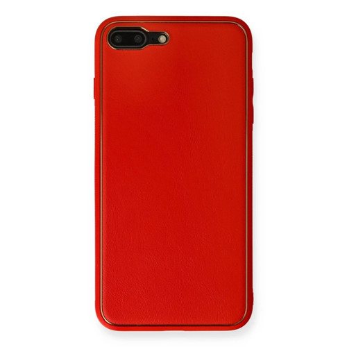 Apple İphone 7 Plus Kılıf Coco Deri Silikon Kapak - Kırmızı