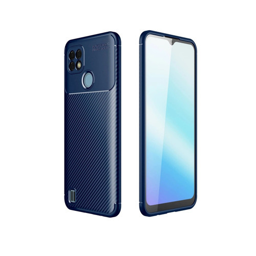 Realme C21 Kılıf Auto Focus Karbon Kapak - Lacivert