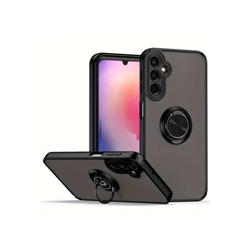 Samsung Galaxy A16 5g Kılıf Montreal Yüzüklü Silikon Kapak - Siyah