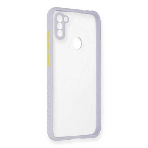 Samsung Galaxy A11 Kılıf Miami Şeffaf Silikon - Lila