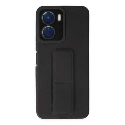 Vivo Y16 Kılıf Mega Standlı Silikon - Siyah