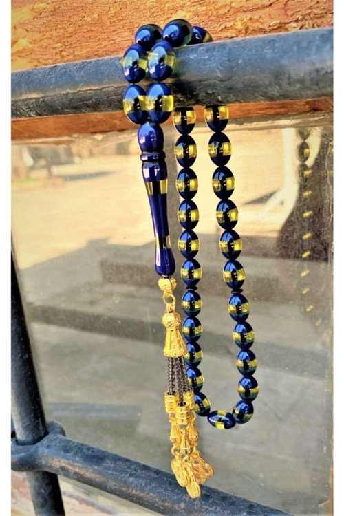 Hediye Erkek Sürmeli Toz Kehribar Tesbih