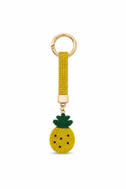 Taşlı Ananas Figürlü Anahtarlık ve Çanta Süsü