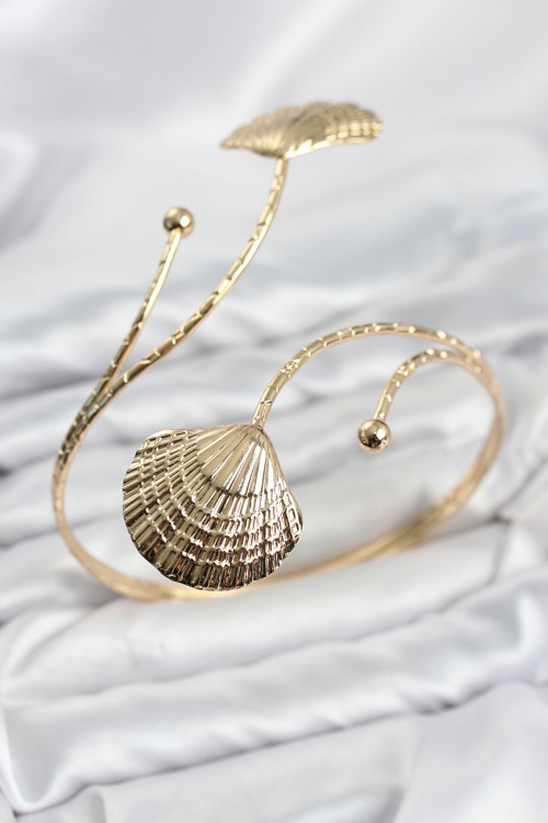 Pazu Bileklik Gold Renk Pirinç Deniz Kabuğu Model - EBJ260616W44108