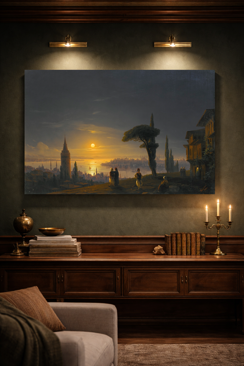 Ivan Aivazovsky Ay Işığında Galata Kulesi (1845) Tablo