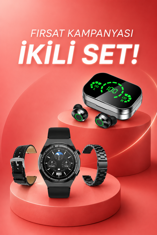 tekno TWS Bluetooth Kulaklık ve Akıllı Saat Uyku Takibi Nabız Ölçer Uzun Pil Ömrü 2026