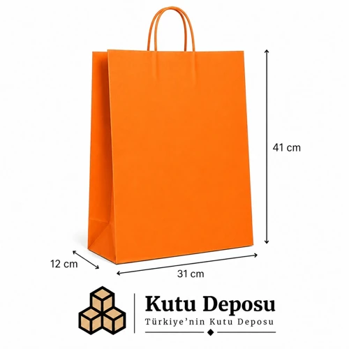 31x41x12 cm Kraft Turuncu Poşet (25 ADET)