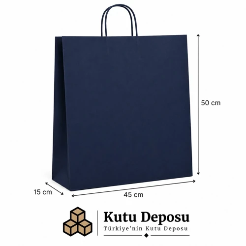 45x50x15 cm Kraft Lacivert Poşet (25 ADET)
