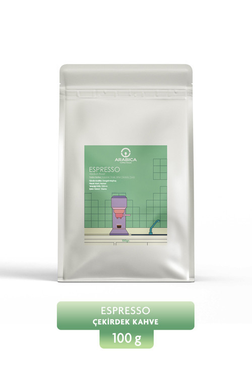 Espresso Kahve 100g Çekirdek Kahve Taze Kavrulmuş