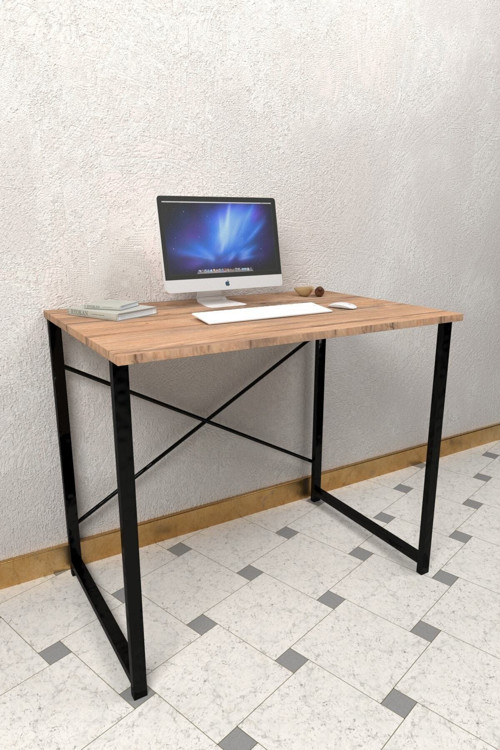 Çalışma Masası 90X60 Cm Metal Ayaklı Bilgisayar Masası Ofis Çalışma Masası