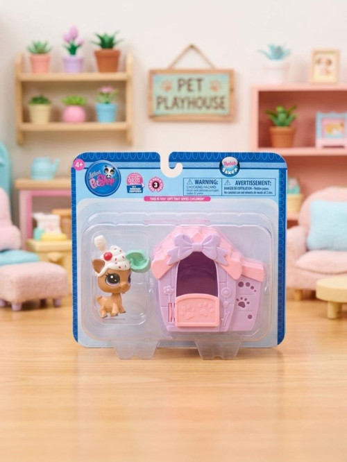 4 Parça Pet Shop Minişler Sevimli Klübeli Işıklı Toplu Cupcake Kostümlü Geyik Figür Oyuncak