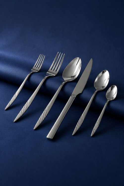 Salkım 36 Vibe Steel Parça 6 Kişilik Çelik & Kutulu Çatal & Kaşık & Bıçak Takımı