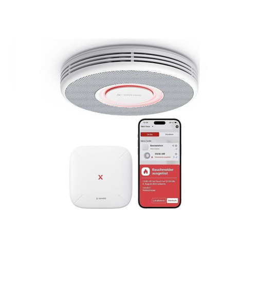XS0B-MR Duman Dedektörü SBS50 Baz İstasyonlu,Kablosuz, Yangın Alarm Wi Fi li (SET:1+1)