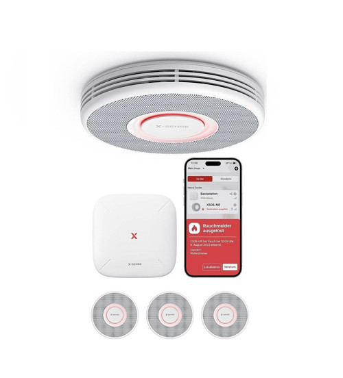 XS0B-MR Duman Dedektörü SBS50 Baz İstasyonlu,Kablosuz, Yangın Alarm Wi Fi li( SET: 3+1)