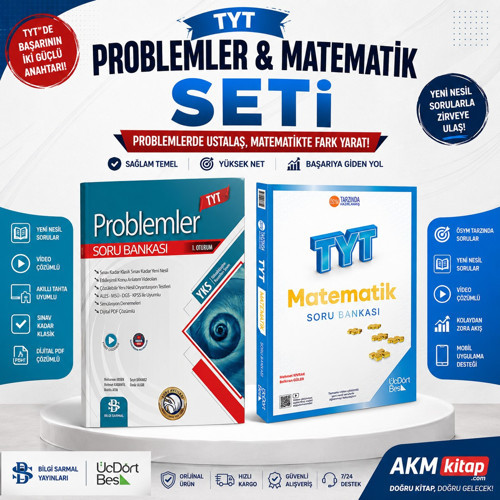 Üç Dört Beş TYT Matematik ve Bilgi Sarmal Problemler Soru Bankası 2 Kitap Set