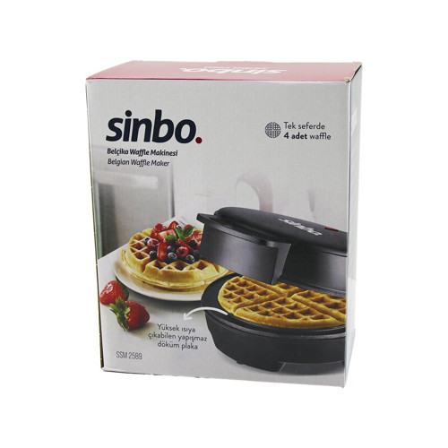 DÖKÜM BELÇİKA WAFFLE MAKİNESİ ELEKTRİKLİ 4 WAFFLE YAPIŞMAZ YÜZEY 1000W SSM-2589 (
