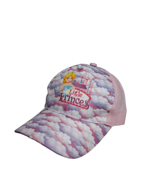 Spteks Headwear 1-3 Yaş Kız Çocuk Pembe Renk Dijital Baskılı Animasyon Figürlü Şık Ve Rahat Yazlık Kep Şapka