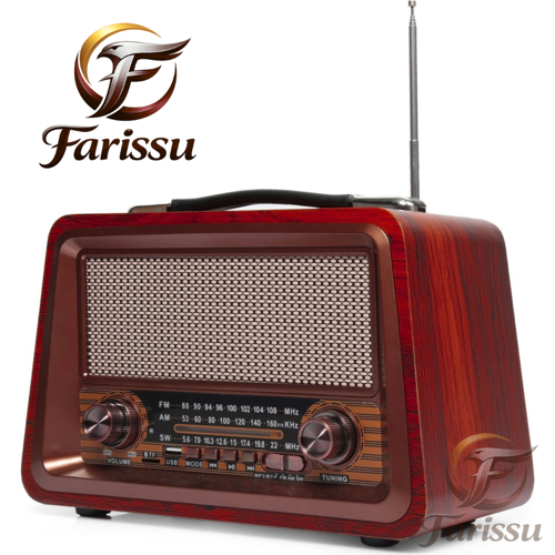 GS-1340 Nostaljik Bluetooth Radyo – MDF Gövde, FM/AM/SW, USB/TF, 1+1 YEDEK BATARYA HEDİYELİ