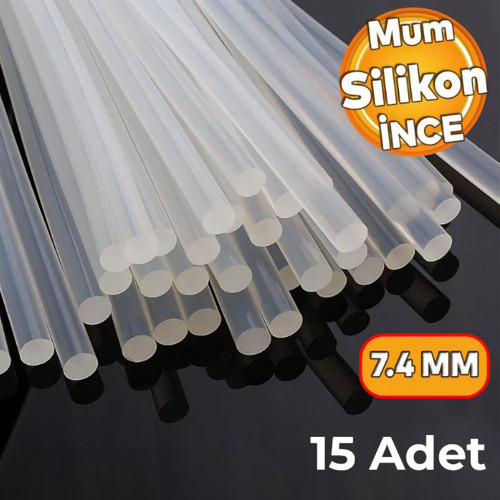 F1000 7.4 mm 15 Adet İnce Şeffaf Mum Silikon - Hobi ve Tamir Silikonu