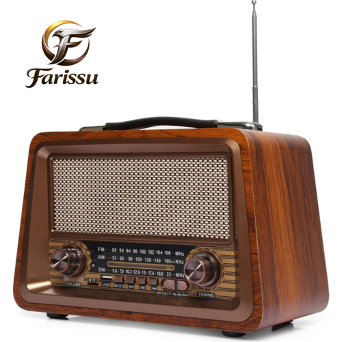 GS-1340 Nostaljik Bluetooth Radyo – MDF Gövde, FM/AM/SW, USB/TF, 1+1 YEDEK BATARYA HEDİYELİ