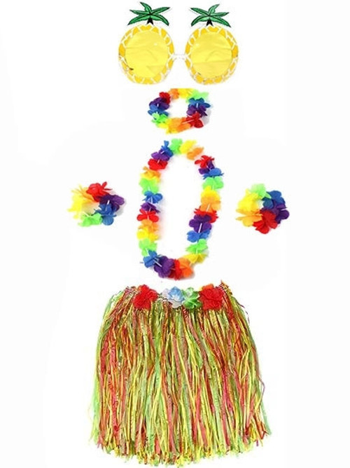Yetişkin Ve Çocuk Uyumlu Luau Aloha Hawaii Rengarenk 40 Cm Etek Ananas Şekilli Gözlük Hawaii Kolye R
