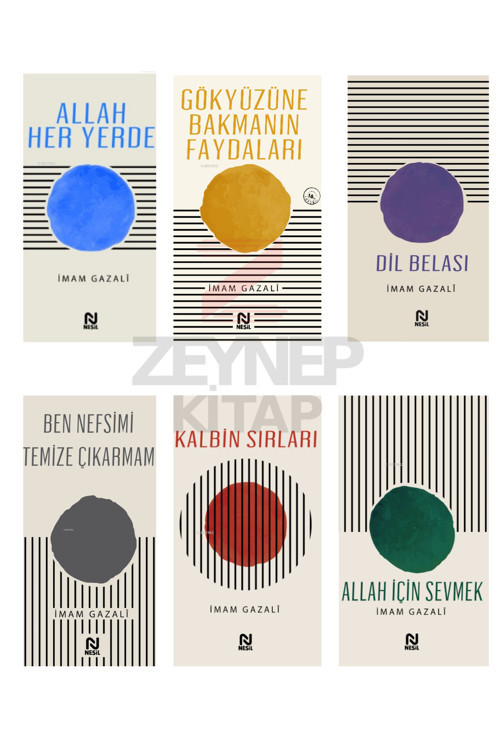 İmam Gazali Seti 6 Kitap Set (Dil Belası-Allah İçin Sevmek-Kalbin Sırları-Allah Her Yerde)