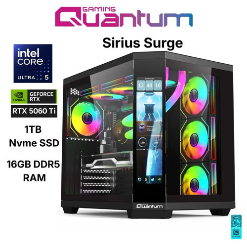 Sirius Surge Ultra 5 245KF 16GB DDR5 1TB NVMe RTX5060Ti 16GB Masaüstü Oyun Bilgisayarı