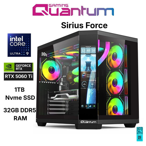 Sirius Force Ultra 9 285K 32GB DDR5 1TB NVMe RTX5060Ti 16GB 240mm Sıvı Soğutmalı Gaming Desktop