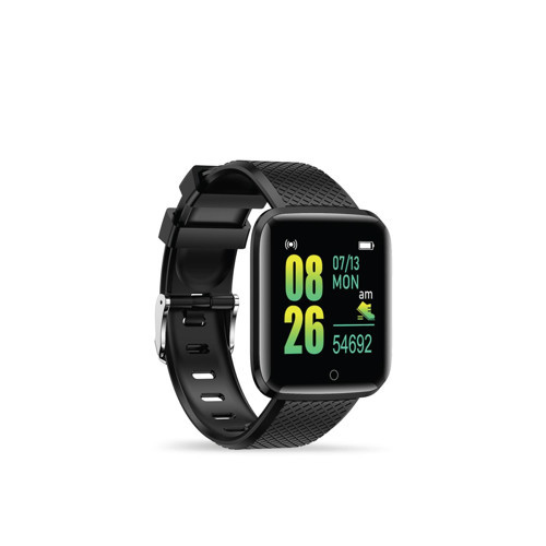 PSSW22 Titreşimli Adım Sayar Müzik Kontrol Spor Mod Bluetooth Akıllı Saat Siyah
