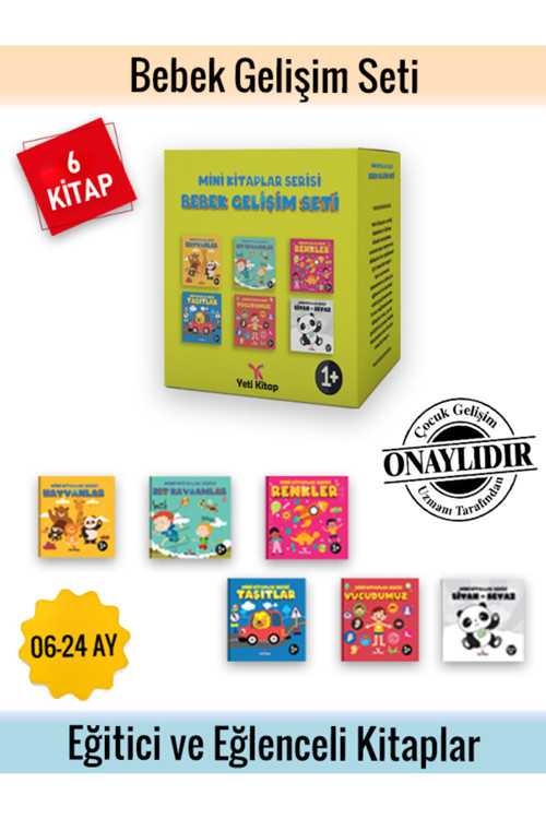 0-2 Yaş Bebek Gelişim Seti , Bebek Hediye , Yenidoğan (6 Kitap Kutulu Set)