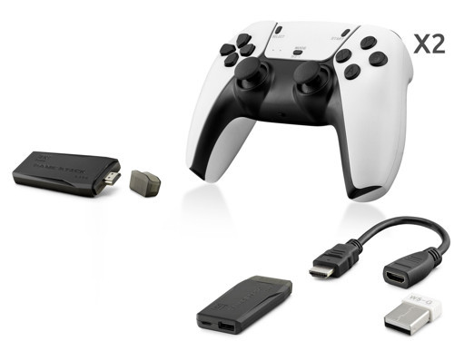 Oyun Stick Hdmi Çift Gamepad Seti 2.4G Kablosuz - Beyaz Hd331
