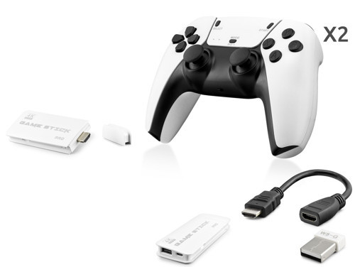 Oyun Stick Hdmi Çift Gamepad Seti 2.4G Kablosuz - Beyaz Hd330