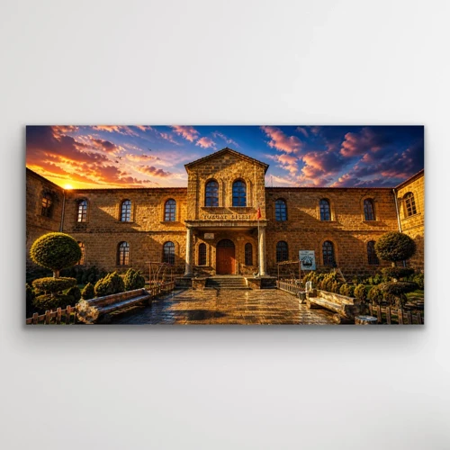 Tarihi Yozgat Lisesi Kanvas Tablo 40X80 Cm