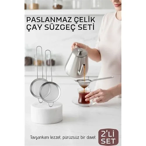 Klasik Çay Süzgeci 304 Paslanmaz Çelik 2 Adet 721306