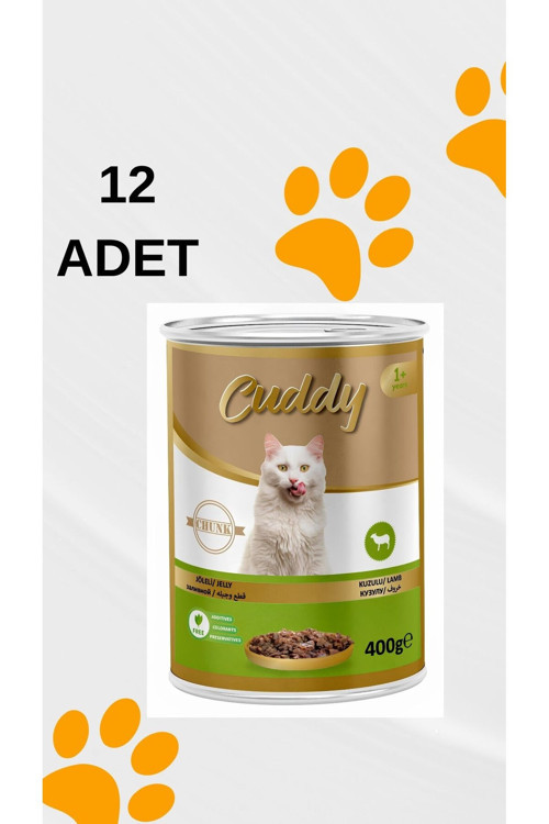 Parça Etli Jelly Kuzulu Yetişkin Kedi Konserve Maması 400 Gr