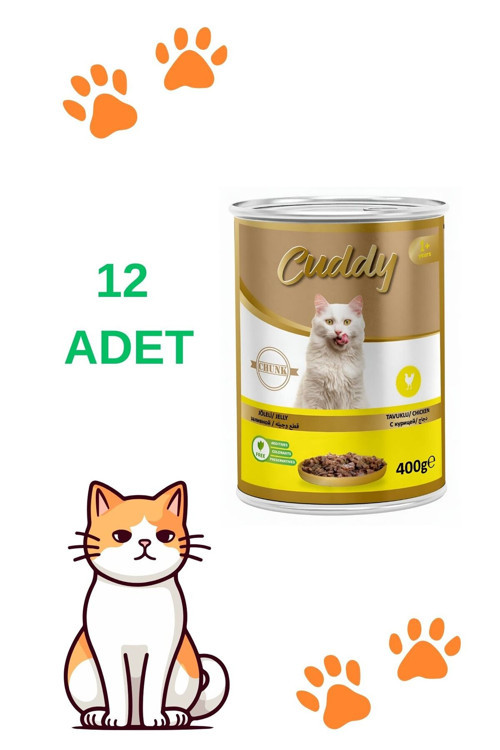 Parça Etli Jelly Tavuklu Yetişkin Kedi Konserve Maması 400 Gr