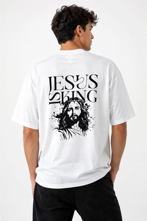 Jesus Is Kıng Sırt Baskılı Unisex T-Shirt