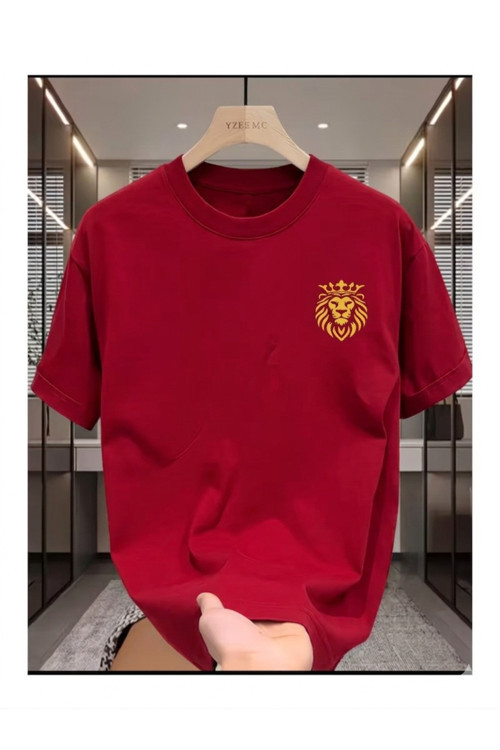 Gold Aslan Baskılı Kompakt T-Shirt