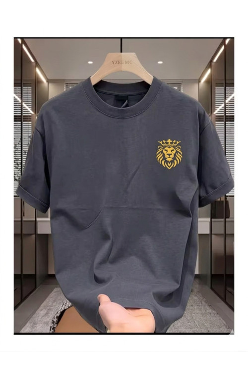 Gold Aslan Baskılı Kompakt T-Shirt