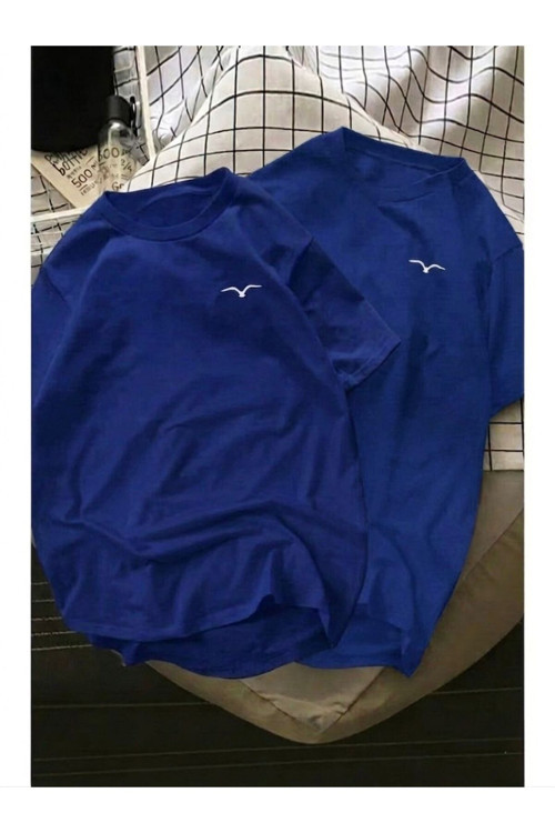 Unisex Çoklu Renk Seçmeli Martı Baskılı İkili Oversize Compact T-Shirt