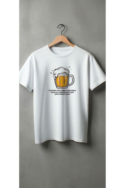 Unisex Sağlık Maksadıyla Baskılı Oversize Kompak Tshirt