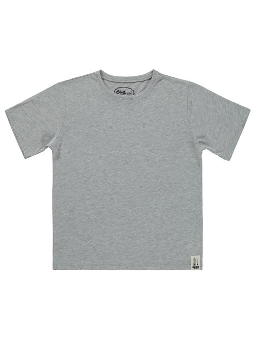 Basic Surf Etiketli 10-13 Yaş Tişört - Gri